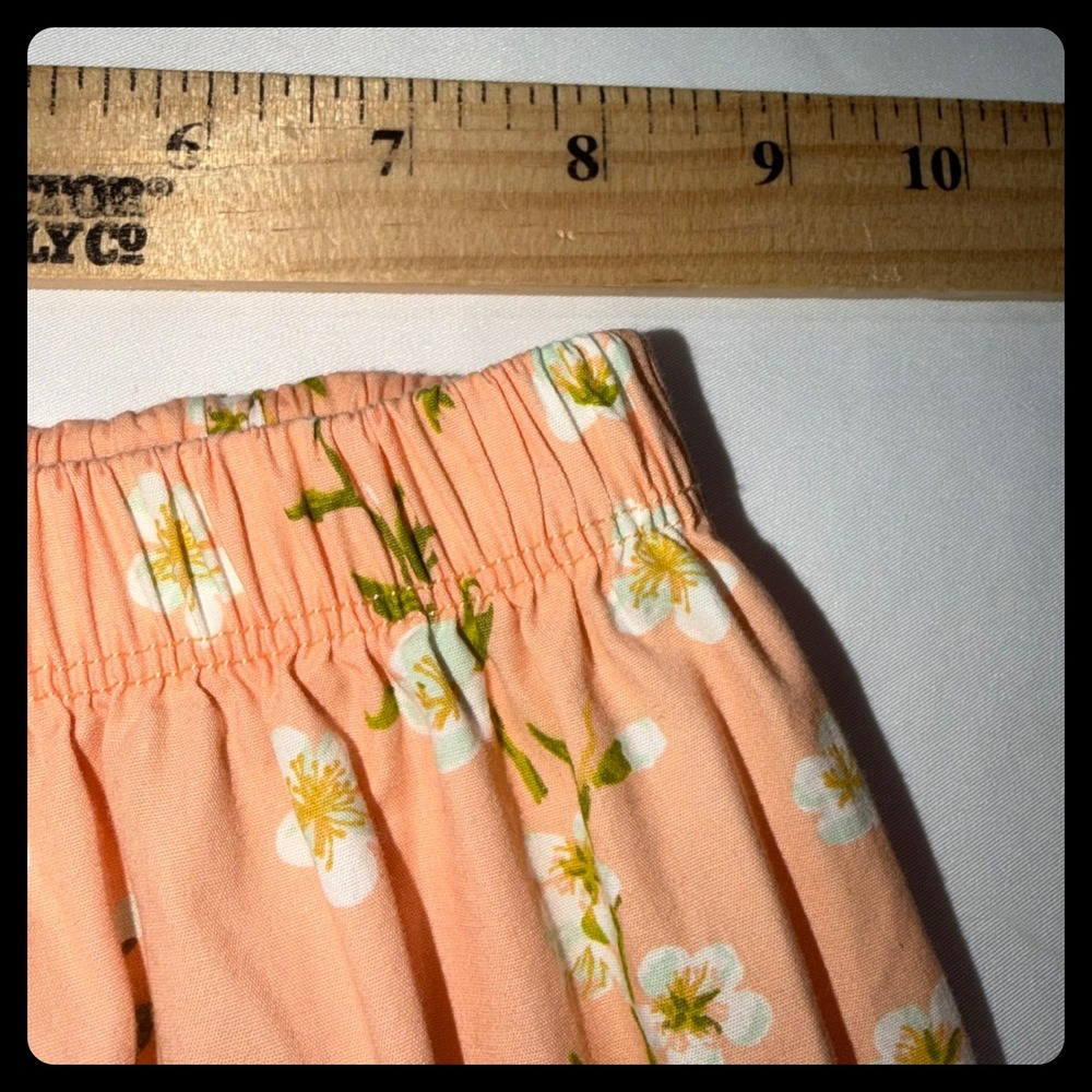 Jelly the Pug Floral Ruffle Pant Set Kids Size 6 Green Peach Boho - Picture 7 of 11